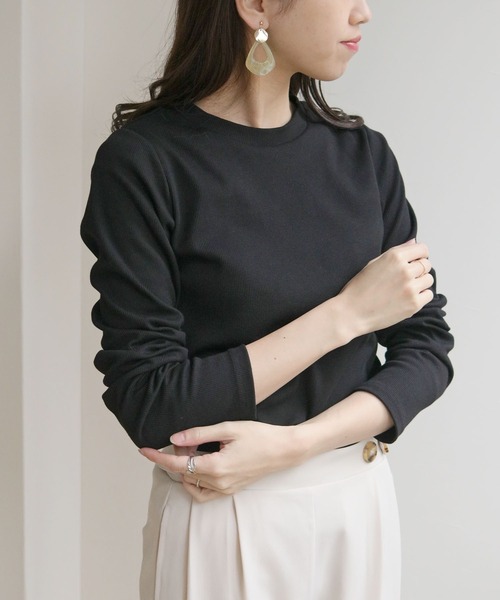 HER CLOSET(ハークローゼット)の「【HERCLOSET】ケープトップリブプルオーバーセット(Tシャツ/カットソー・レディース・ライトグレー/ブラック/アイボリー・M)」の16枚目の写真