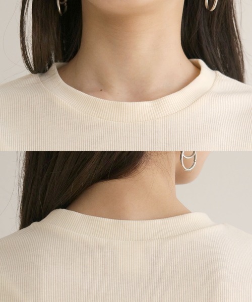 HER CLOSET(ハークローゼット)の「【HERCLOSET】ケープトップリブプルオーバーセット(Tシャツ/カットソー・レディース・ライトグレー/ブラック/アイボリー・M)」の6枚目の写真