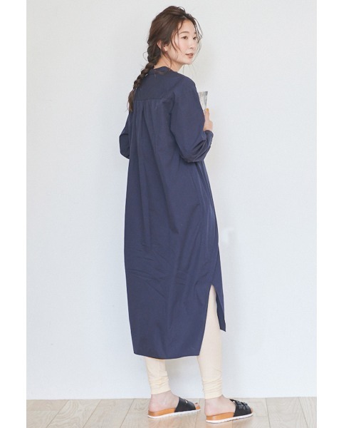 フェリシモMama(フェリシモママ)の「【たまごクラブ掲載】Moredde マタニティ・産後使える ママによりそう無地ワンピースパジャマ/マタニティパジャマ(マタニティウェア/グッズ・レディース・ベージュ/ネイビー/ホワイト/ブラウン系その他/ラベンダー・MEDIUM/LARGE/X-LARGE)」の7枚目の写真