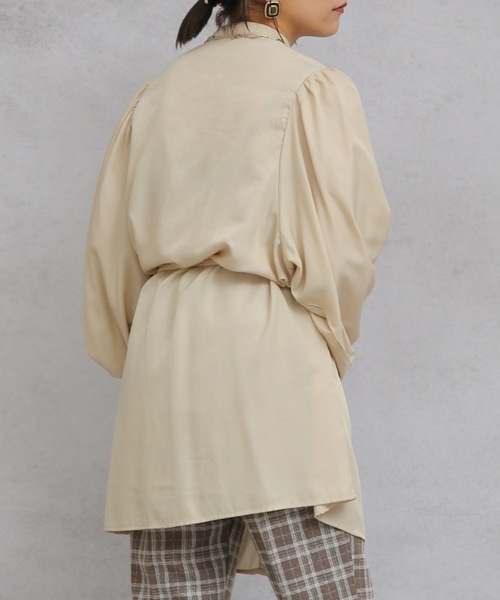 ap retro（アプレトロ）の「刺繍バンドカラーロングシャツ【ZOZOTOWN限定商品】（シャツ/ブラウス・レディース・ブラック/アイボリー/グリーン系その他・FREE）」の10枚目の写真