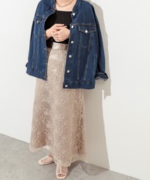 natural couture | オーガンジー刺繍スカート(スカート)