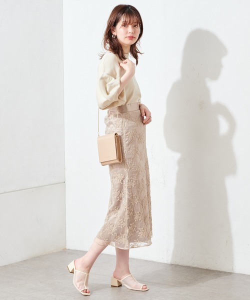 【美品】rawfudge オーガンジーチュールスカート　定価1.9万 ランダムティアードチュールスカート