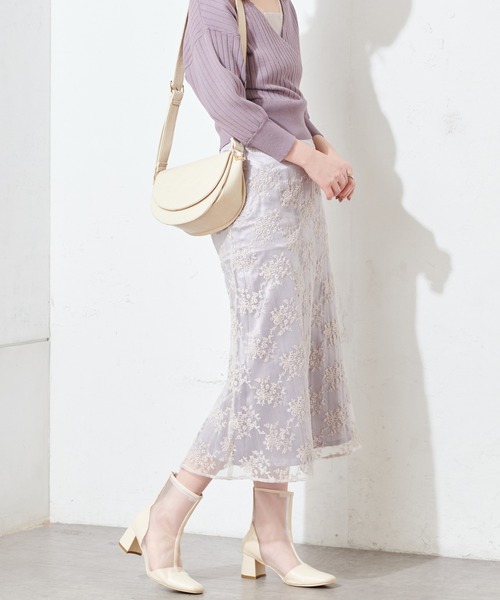 natural couture（ナチュラルクチュール）の「オーガンジー刺繍スカート（スカート・レディース・ベージュ/ラベンダー/ミント・FREE）」の15枚目の写真