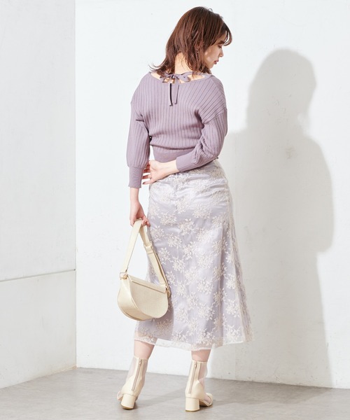 natural couture（ナチュラルクチュール）の「オーガンジー刺繍スカート（スカート・レディース・ベージュ/ラベンダー/ミント・FREE）」の16枚目の写真