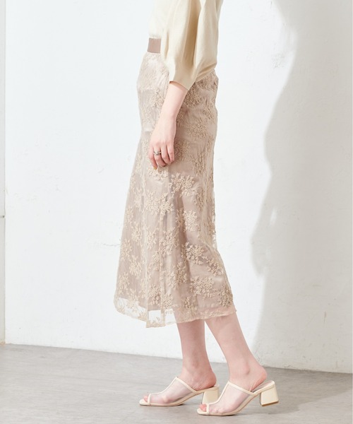 natural couture（ナチュラルクチュール）の「オーガンジー刺繍スカート（スカート・レディース・ベージュ/ラベンダー/ミント・FREE）」の19枚目の写真