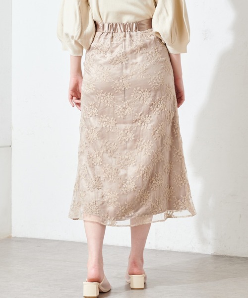 natural couture（ナチュラルクチュール）の「オーガンジー刺繍スカート（スカート・レディース・ベージュ/ラベンダー/ミント・FREE）」の20枚目の写真