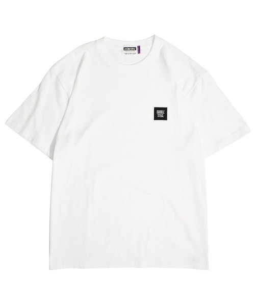 DOUBLE STEAL（ダブルスティール）の「mini BOX LOGO　半袖Tシャツ（Tシャツ/カットソー・メンズ・サンドベージュ/ホワイト×ブラック/ブラック系その他/ベージュ系その他/ホワイト×エメラルドグリーン/ブラック系その他2・MEDIUM/LARGE/X-LARGE/XX-LARGE）」の2枚目の写真