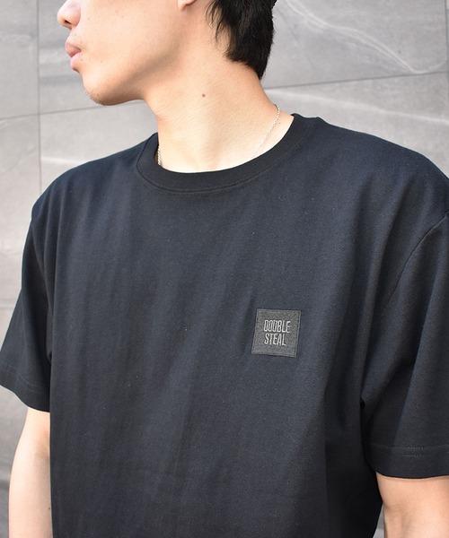 DOUBLE STEAL（ダブルスティール）の「mini BOX LOGO　半袖Tシャツ（Tシャツ/カットソー・メンズ・サンドベージュ/ホワイト×ブラック/ブラック系その他/ベージュ系その他/ホワイト×エメラルドグリーン/ブラック系その他2・MEDIUM/LARGE/X-LARGE/XX-LARGE）」の4枚目の写真