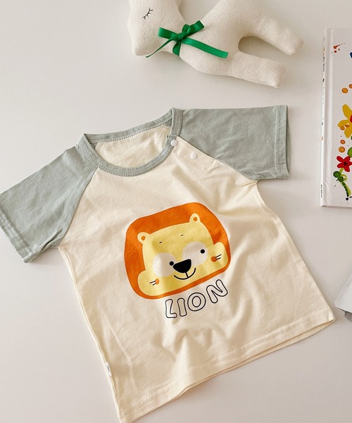 aimoha(アイモハ)の「【aimoha-KIDS-】かわいい動物イラストプリント 袖切り替え半袖tシャツ(Tシャツ/カットソー・キッズ・イエロー/イエロー系その他/ピンク/ピンク系その他/ピンク系その他2/レッド/レッド系その他/レッド系その他2/グリーン/グリーン系その他/ブルー/ブルー系その他/ブルー系その他2/ブルー系その他3・100/110/120/130/140/80/90)」の3枚目の写真
