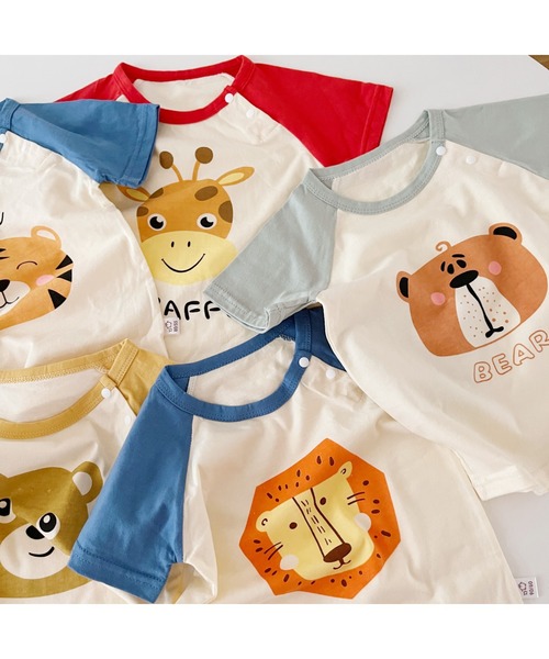 aimoha(アイモハ)の「【aimoha-KIDS-】かわいい動物イラストプリント 袖切り替え半袖tシャツ(Tシャツ/カットソー・キッズ・イエロー/イエロー系その他/ピンク/ピンク系その他/ピンク系その他2/レッド/レッド系その他/レッド系その他2/グリーン/グリーン系その他/ブルー/ブルー系その他/ブルー系その他2/ブルー系その他3・100/110/120/130/140/80/90)」の16枚目の写真