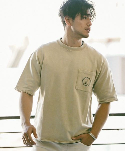 BAYFLOW（ベイフロー）の「スノーウォッシュインレイハーフスリーブ（Tシャツ/カットソー・メンズ・ベージュ/オレンジ/セージグリーン/ライラック/チャコール・SMALL/MEDIUM/LARGE/X-LARGE）」の3枚目の写真