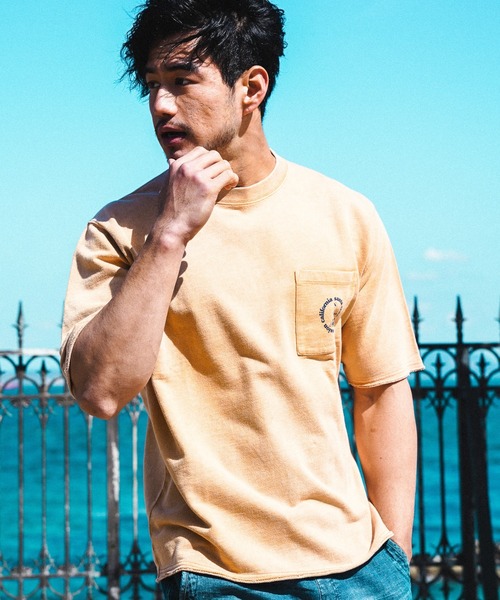 BAYFLOW（ベイフロー）の「スノーウォッシュインレイハーフスリーブ（Tシャツ/カットソー・メンズ・ベージュ/オレンジ/セージグリーン/ライラック/チャコール・SMALL/MEDIUM/LARGE/X-LARGE）」の5枚目の写真