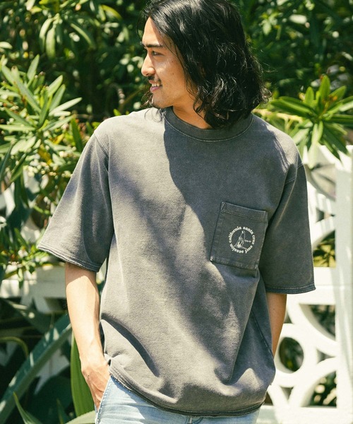 BAYFLOW（ベイフロー）の「スノーウォッシュインレイハーフスリーブ（Tシャツ/カットソー・メンズ・ベージュ/オレンジ/セージグリーン/ライラック/チャコール・SMALL/MEDIUM/LARGE/X-LARGE）」の2枚目の写真