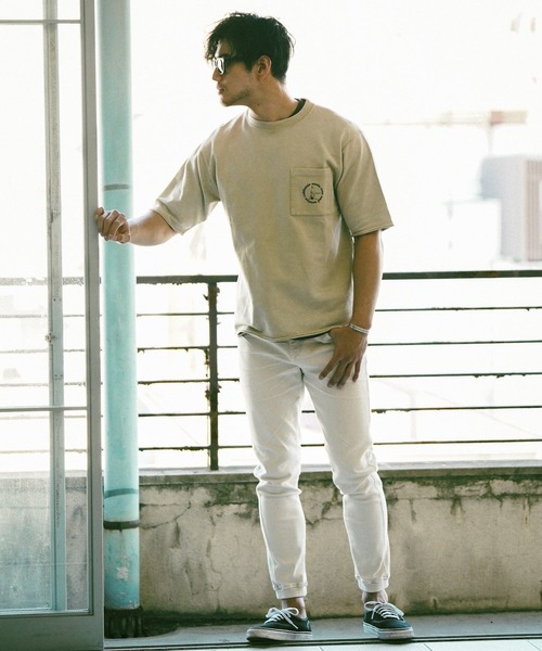 BAYFLOW（ベイフロー）の「スノーウォッシュインレイハーフスリーブ（Tシャツ/カットソー・メンズ・ベージュ/オレンジ/セージグリーン/ライラック/チャコール・SMALL/MEDIUM/LARGE/X-LARGE）」の6枚目の写真