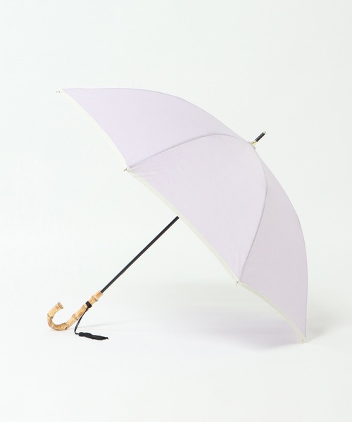 LBC(エルビーシー)の「日傘 長傘 無地xパイピング(長傘・レディース・パープル/オフホワイト/ブラック/ネイビー・FREE)」の4枚目の写真