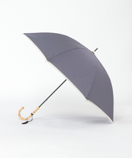 LBC(エルビーシー)の「日傘 長傘 無地xパイピング(長傘・レディース・パープル/オフホワイト/ブラック/ネイビー・FREE)」の1枚目の写真