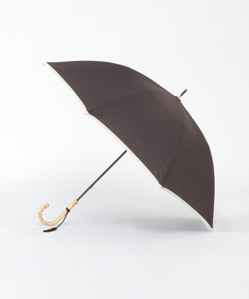 LBC(エルビーシー)の「日傘 長傘 無地xパイピング(長傘・レディース・パープル/オフホワイト/ブラック/ネイビー・FREE)」の3枚目の写真