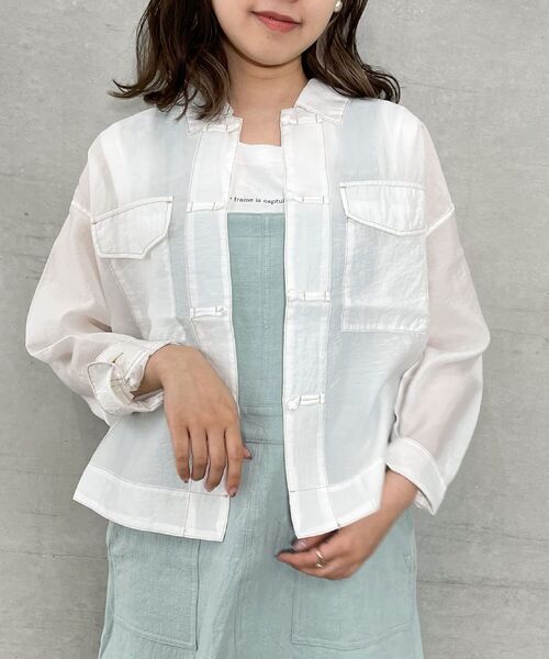 fredy repit（フレディレピ）の「シアーシャツブルゾン（ブルゾン・レディース・オフホワイト/オレンジ/ライトグリーン・38）」の10枚目の写真