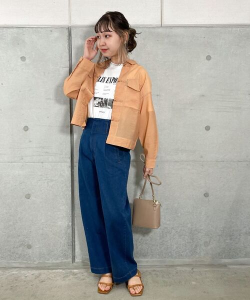 fredy repit（フレディレピ）の「シアーシャツブルゾン（ブルゾン・レディース・オフホワイト/オレンジ/ライトグリーン・38）」の16枚目の写真