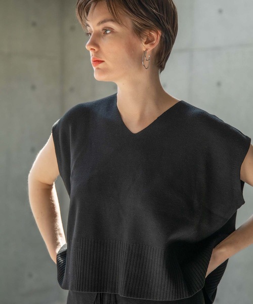 ANT（アント）の「KNIT SET UP/ニットセットアップ【ANT】（つなぎ/オールインワン・レディース・ブラック/グレー/グレイッシュベージュ・FREE）」の8枚目の写真