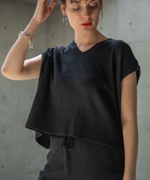 ANT（アント）の「KNIT SET UP/ニットセットアップ【ANT】（つなぎ/オールインワン・レディース・ブラック/グレー/グレイッシュベージュ・FREE）」の9枚目の写真