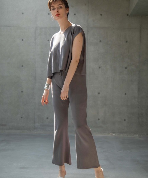 ANT（アント）の「KNIT SET UP/ニットセットアップ【ANT】（つなぎ/オールインワン・レディース・ブラック/グレー/グレイッシュベージュ・FREE）」の15枚目の写真