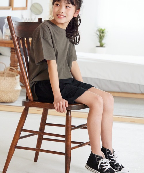 OMNES Another Edition（オムネス アナザーエディション）の「キッズ製品染めコットンイージーパンツ（その他パンツ・キッズ・モカ/カーキ/ミント/ブラック/ベージュ・120/100/130/110/140）」の6枚目の写真