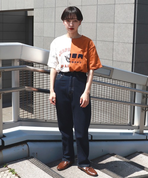 kutir（クティール）の「アレンジカレッジプリントTシャツ（Tシャツ/カットソー・レディース・チャコールグレー/オレンジ/グリーン・FREE）」の5枚目の写真