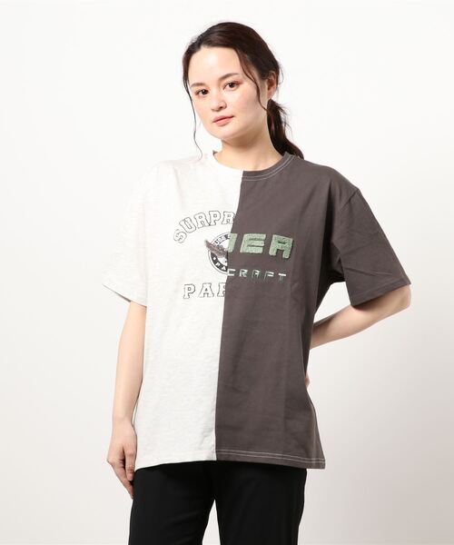 kutir（クティール）の「アレンジカレッジプリントTシャツ（Tシャツ/カットソー・レディース・チャコールグレー/オレンジ/グリーン・FREE）」の9枚目の写真