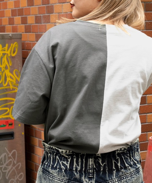 kutir（クティール）の「アレンジカレッジプリントTシャツ（Tシャツ/カットソー・レディース・チャコールグレー/オレンジ/グリーン・FREE）」の12枚目の写真