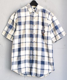 OLDMICKEY  | 【ヴィンテージ古着】90's Mickey/ミッキー チェック柄 ハーフスリーブ ボタンダウンシャツ(シャツ/ブラウス)