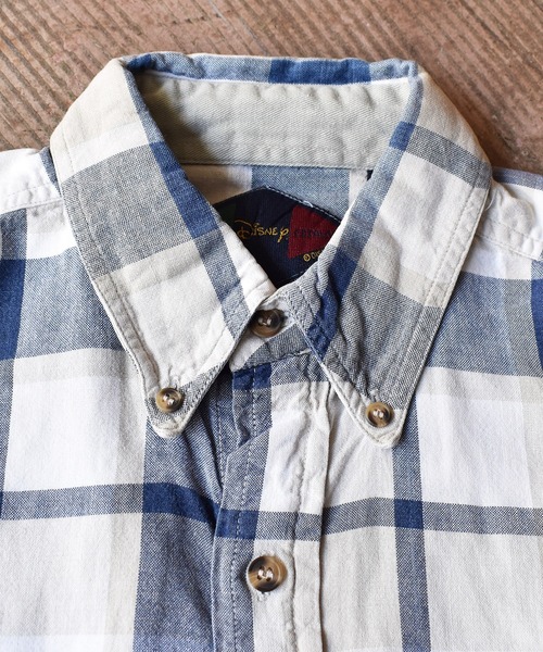 OLDMICKEY （オールドミッキー）の「【ヴィンテージ古着】90's Mickey/ミッキー チェック柄 ハーフスリーブ ボタンダウンシャツ（シャツ/ブラウス・メンズ・ホワイト・SMALL）」の4枚目の写真