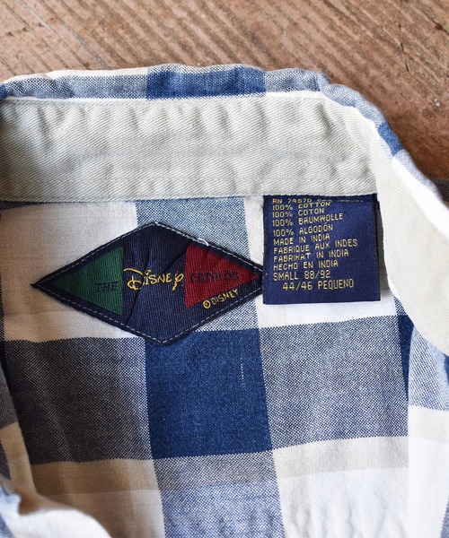OLDMICKEY （オールドミッキー）の「【ヴィンテージ古着】90's Mickey/ミッキー チェック柄 ハーフスリーブ ボタンダウンシャツ（シャツ/ブラウス・メンズ・ホワイト・SMALL）」の8枚目の写真