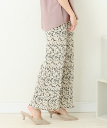 カットスムース 花柄クリスタルプリーツパンツ