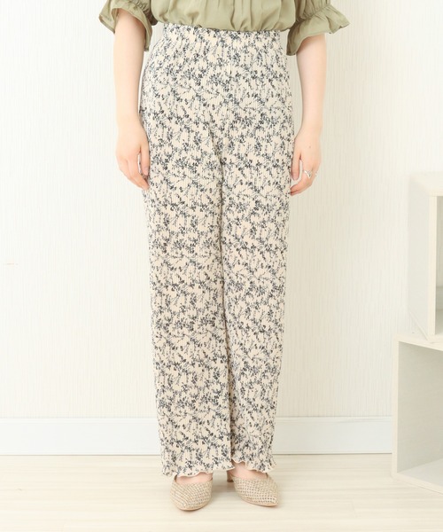 libelle more(リベル モア)の「カットスムース 花柄クリスタルプリーツパンツ(その他パンツ・レディース・ブラック/オフホワイト・M/L)」の11枚目の写真