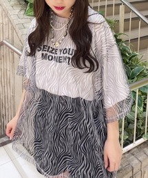 WEGO | WEGO/チュールドッキングロゴT(Tシャツ/カットソー)