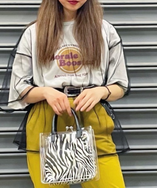 WEGO（ウィゴー）の「WEGO/チュールドッキングロゴT（Tシャツ/カットソー・レディース・グリーン/ブラック/その他1/アニマル・FREE）」の2枚目の写真