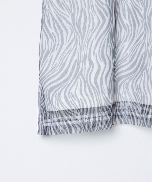 WEGO（ウィゴー）の「WEGO/チュールドッキングロゴT（Tシャツ/カットソー・レディース・グリーン/ブラック/その他1/アニマル・FREE）」の8枚目の写真