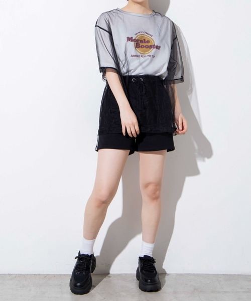 WEGO（ウィゴー）の「WEGO/チュールドッキングロゴT（Tシャツ/カットソー・レディース・グリーン/ブラック/その他1/アニマル・FREE）」の17枚目の写真