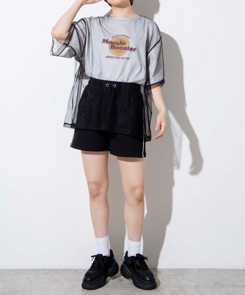 WEGO（ウィゴー）の「WEGO/チュールドッキングロゴT（Tシャツ/カットソー・レディース・グリーン/ブラック/その他1/アニマル・FREE）」の19枚目の写真