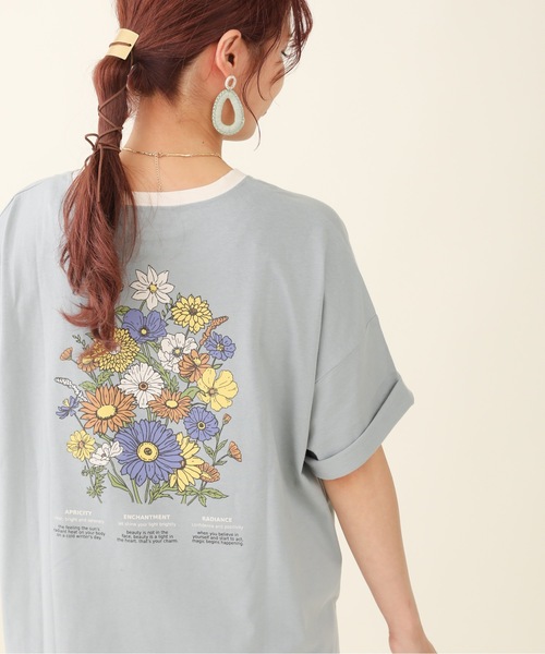 sakishimatokyo(サキシマトーキョー)の「【ZOZO限定】サキシマamp「フラワーロゴプリントリンガーBIGTシャツ」(Tシャツ/カットソー・レディース・ライトブルー/ブラック/オフホワイト/アイボリー・FREE)」の7枚目の写真