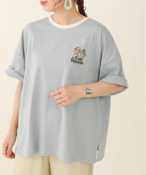 sakishimatokyo(サキシマトーキョー)の「【ZOZO限定】サキシマamp「フラワーロゴプリントリンガーBIGTシャツ」(Tシャツ/カットソー・レディース・ライトブルー/ブラック/オフホワイト/アイボリー・FREE)」の11枚目の写真