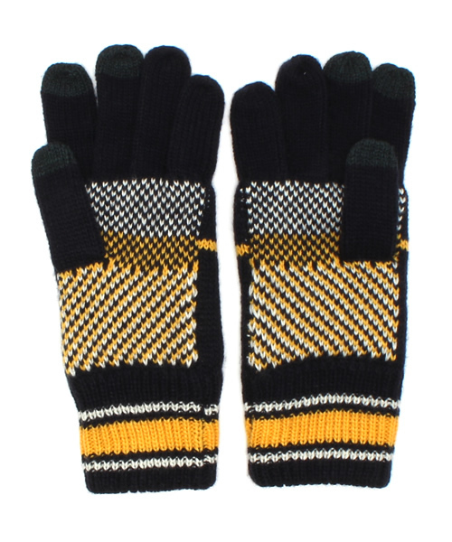 HYSTERIC GLAMOUR（ヒステリックグラマー）の「H COLLEGE SMART PHONE対応ニットグローブ（手袋・メンズ・グリーン/ブルー/ネイビー・FREE）」の4枚目の写真