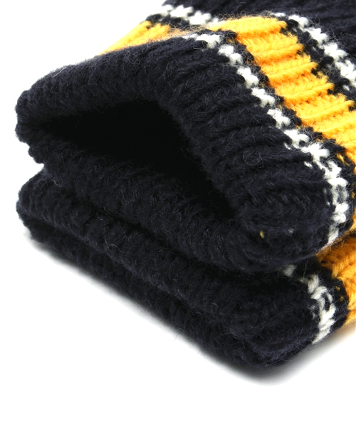 HYSTERIC GLAMOUR（ヒステリックグラマー）の「H COLLEGE SMART PHONE対応ニットグローブ（手袋・メンズ・グリーン/ブルー/ネイビー・FREE）」の6枚目の写真