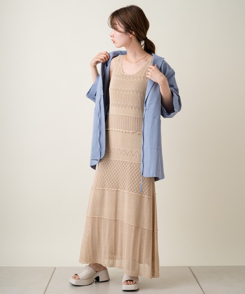 kastane＊限定パッチワークジャケット＊1度使用のみ Kastane（カスタネ）の「パッチワーク透かし編みワンピース