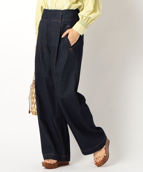 fredy repit（フレディレピ）の「デニムセミワイドパンツ（デニムパンツ・レディース・オフホワイト/ライトブルー/ネイビー・36/38）」の3枚目の写真