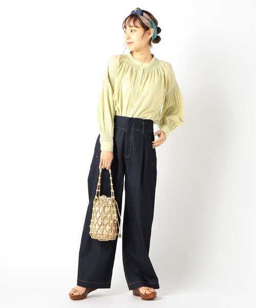 fredy repit（フレディレピ）の「デニムセミワイドパンツ（デニムパンツ・レディース・オフホワイト/ライトブルー/ネイビー・36/38）」の16枚目の写真