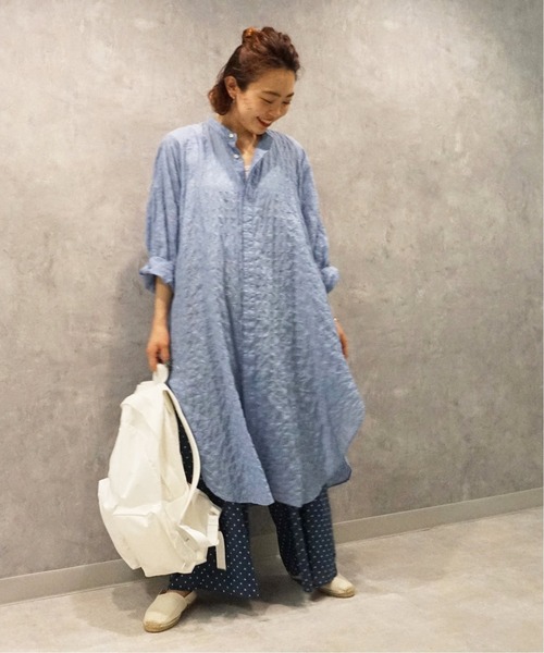 ジャーナルスタンダードラックス　HTS ロングシャツ HTS】CHECK OVERDYE LONG SHIRT（シャツ／ブラウス）｜journal