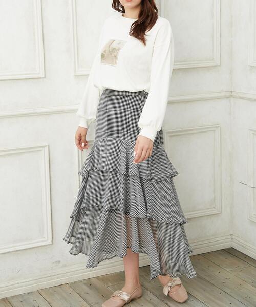 Allamanda(アラマンダ)の「イレヘム/ティアードスカート(スカート・レディース・ブラック/ピンク/アイボリー/グレー/その他3・M)」の5枚目の写真