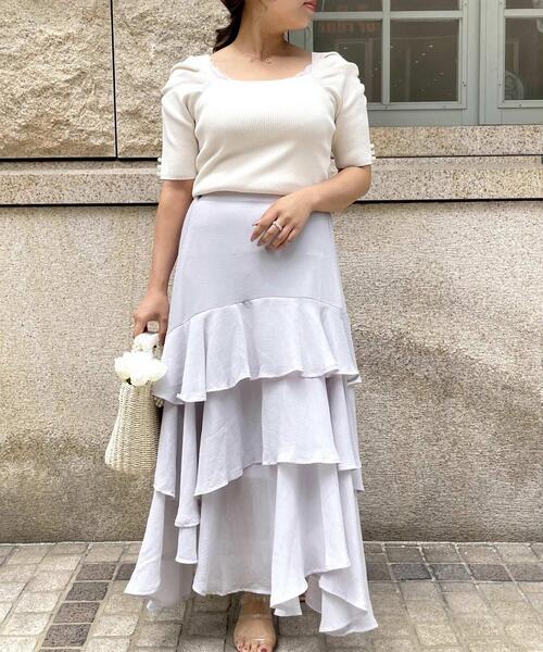 Allamanda(アラマンダ)の「イレヘム/ティアードスカート(スカート・レディース・ブラック/ピンク/アイボリー/グレー/その他3・M)」の11枚目の写真